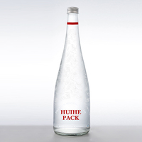 Nouveaux produits chinois : Bouteille d'eau minérale en verre transparent de 750 ml avec bouchon en aluminium – Vente en gros