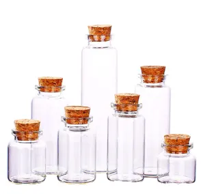 Hot sale 22 bayonet 5ml 8ml 10ml 14ml 16ml 20ml control bottle wishing bottle floating cork small glass bottle