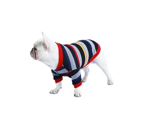 Одежда для собак весна-зима осень хлопок с принтом в полоску плюшевых собак Одежда для кошек аксессуары для собак Одежда для собак оптовые поставщики