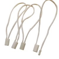 Cordon en coton tressé beige à boucle unique pour étiquettes suspendues, réutilisable, pour étiquettes d'entretien en plastique et vêtements, idéal pour chaussures