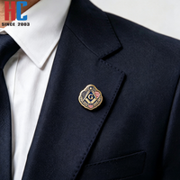 Insignia Masónica con Símbolo G, Bandera Americana de EE. UU., de Metal Esmaltado Chapado en Oro, Diseño Moderno, Personalizada de Fábrica con 20 Años de Experiencia