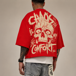 T-shirt Homme Noir Oversize Court Personnalisé en Coton Épais avec Impression Photo Graphique Coupe Boxy Streetwear Marque Privée - Product Image 2