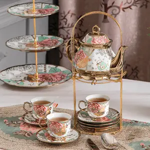 Tasse à café en céramique de style européen, ensemble de soucoupes, tasse à café électrolytique de thé de l'après-midi, ensemble de 13 pièces
