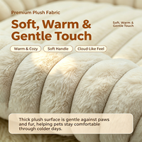 Coussin surélevé en fausse fourrure de lapin lavable pour animaux de compagnie, lit moelleux pour chiens et chats, housse amovible à fermeture éclair, pour petits et moyens animaux OEM ODM