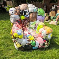 Canapé de rangement moderne et portable pour poupées et animaux en peluche, grand format, transparent, non gonflable, idéal pour ranger les ours en peluche, pour enfants