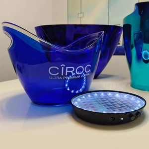 Personnalisé 4L lueur illuminée lumière led acrylique métal plastique PP ABS support de refroidisseur de glace bac à glace baril bol tequila bateau seau à glace - Product Image 5