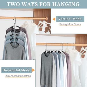Cintres gain de place 5 couches en métal avec rembourrage en mousse EVA, antidérapants, pour sweat-shirts, chemisiers, manteaux, robes et chemises, organisateur <span class=keywords><strong>multi</strong></span>-chemises - Product Image 2