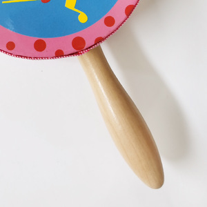 Wholesale Colorful Cartoon Wooden Rattle <b>Drum</b> <b>Hand</b> <b>Drum</b> Musical Instrument Toy Orff Percussion Instrument for Kids Playing - Product Image 6