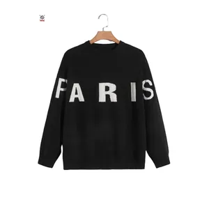 Nanteng Custom Manufacturer Designer <strong>Knit</strong> Crew Neck Letter Pattern <strong>Heavy</strong> Weight Knitwear for Men Pullover <strong>Sweater</strong> - Product Image 1