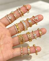 Cincin Emas Zirkon Bintang Bulan yang Chic, Dapat Diatur, Dapat Ditumpuk, Perhiasan Jari, Hadiah Ulang Tahun untuk Wanita