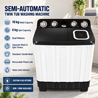 Laveuse/sécheuse électrique semi-automatique à double cuve de 10 kg tout-en-un pour usage domestique et hôtelier, design portable, utilisation facile
