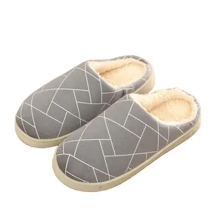 Quick delivery the united kingdom Women Men Slippers Warm grey Winter House Shoes Indoor Outdoor Warm Soft Non-Slip Home Shoes