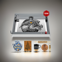 Machine de gravure et de découpe laser de bureau 400x400mm 10W 20W 40W en plastique ABS, feutre, cuir, bambou, silicone, bois, MDF