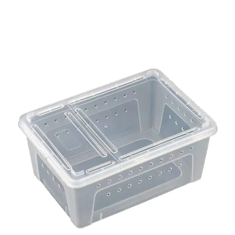 Transparent Reptile Cage Durable Square Snake Rack Reptile Habitat Breeding Box Plastic Reptile Terrarium Breeding Box