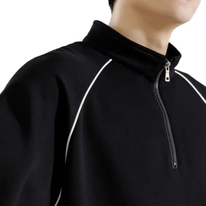 Wholesale Plain Custom LOGO Oversize Design <b>Half</b> Zipper Street Wear Factory High Quality Hoodie <b>Men</b> <b>Men's</b> <b>Sweatshirt</b> - Product Image 4