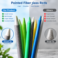 Piquets de jardin en fibre de verre colorés, pointus, vert vif, jaune, blanc, pour le soutien des plantes et la marquage des limites