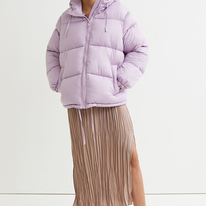 Haute qualité respirant femmes doudoune capuche fermeture éclair coton rempli broderie/Camouflage perle rayure embellissement tricoté - Product Image 1