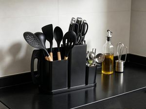 Ensemble d'ustensiles de cuisine écologiques en silicone de qualité alimentaire avec poignées en bois, 19 pièces, durables - Product Image 6