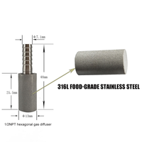 Diffuseur d'air cylindrique en acier inoxydable personnalisable, efficacité microbulleuse de 20 à 200 microns