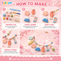 NOUVEAU Kit de fabrication de bracelets en argile auto-durcissante pour enfants, ensemble de loisirs créatifs de bijoux DIY, FOURNISSEUR DE TRÈS FOI D'CONFIDENCE TOFOAM