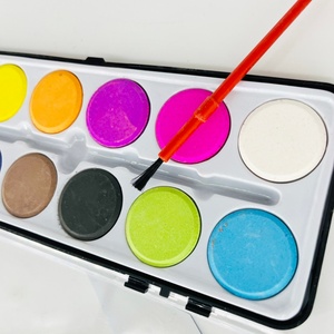 Ensemble de 12 couleurs d'aquarelle solides, kit de peinture à l'eau pour enfants avec pinceau, ensemble d'aquarelle artistique non toxique - Product Image 6