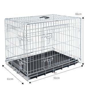 Usine En Gros Pliable En Métal Chien Cage Fil Rayé Caisse Double Portes Respirant Facile À Assembler Grand Espace Pet Formation Chien - Product Image 1