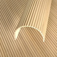 Panneau mural moderne pour divertissement en MDF ondulé 3D en bois naturel plaqué super flexible 1220*2440mm