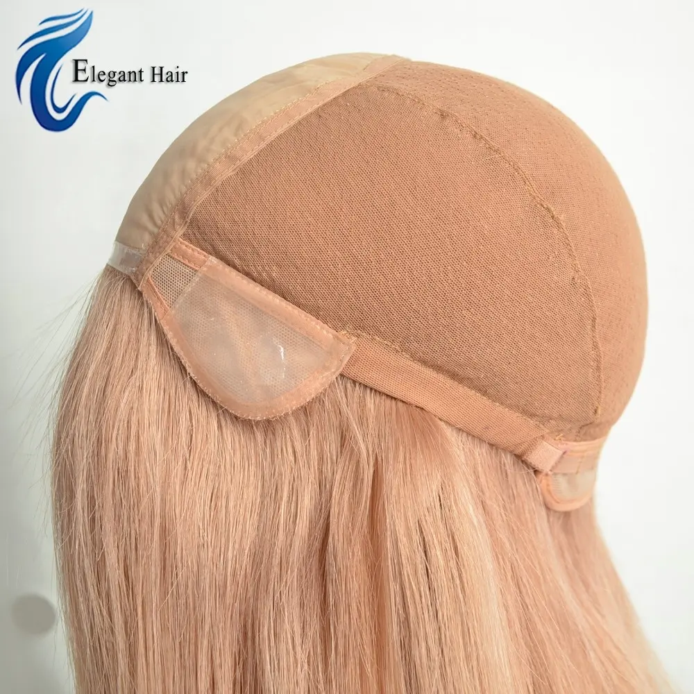 Hot Selling Human Hair Medical Grade Glueless Silk Top Base Cap Blonde Full Lace Wig For White Women
