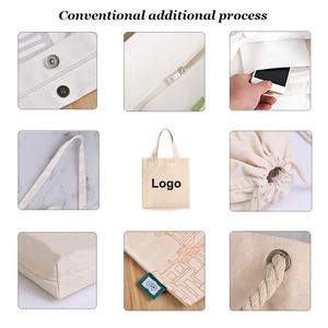 Custom Logo SuBlimation Print Promotional Standard Size Cotton <b>Canvas</b> Tote <b>Bag</b> - Product Image 6