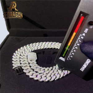 قلادة الهيب هوب الماسية المطلية بالذهب بماس 15 مم مويسانيتي للسيدات - Product Image 6