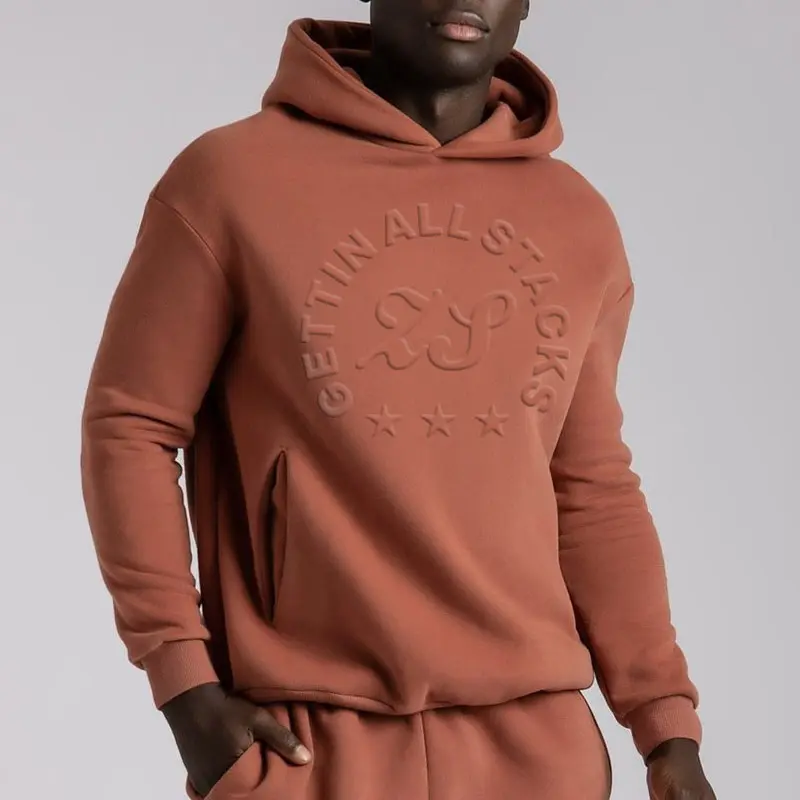 Sweat-shirt à capuche en molleton épais de qualité supérieure et de haute qualité avec logo en relief sweat-shirt à capuche surdimensionné personnalisé avec impression 3d pour hommes et femmes