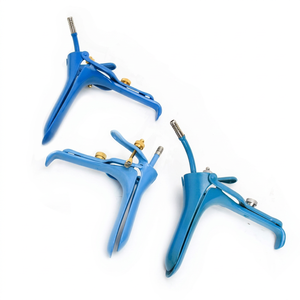 Ensemble de spéculums vaginaux en acier inoxydable 3 Graves LLETZ LEEP avec revêtement bleu, instruments gynécologiques pour électrocautérisation, électrochirurgie médicale - Product Image 1
