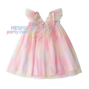 HP Stock Wholesale Rainbow Butterfly Wings Mesh <b>Girl's</b> 2026 Summer Flying Sleeves Baby Princess <b>Dress</b> 0-12 Months - Product Image 1