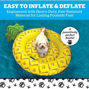 Flotador Inflable de PVC para Perros, Balsa Inflable de Vinilo Resistente para Perros Pequeños y Medianos, Diversión en la Piscina para Mascotas - Product Image 4
