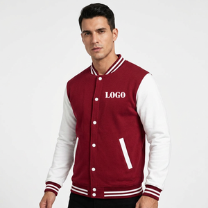 Custom Unisex Hip Hop Varsity Baseball <b>Jacket</b> Winter Wool Bomber Front Logo Windproof Reversible Heated Breathable OEM ODM - Product Image 1