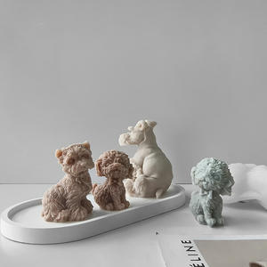 Moule en silicone pour bougie d'aromathérapie <span class=keywords><strong>chiot</strong></span>, DIY, pour bougies animaux, chien Teddy, ornements en plâtre et résine - Product Image 4