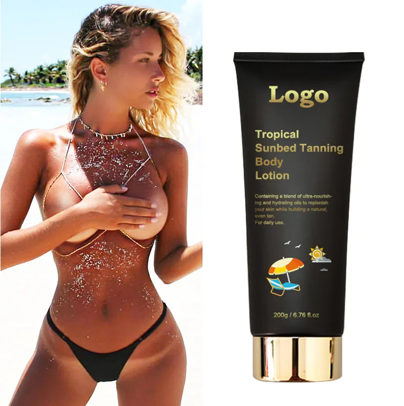 200g Sun Bed Instant Intensive Tanning Lotion Self Body Sunbed Cream Tanning Accelerator Lotion Bronzer Private Label Own Brand
