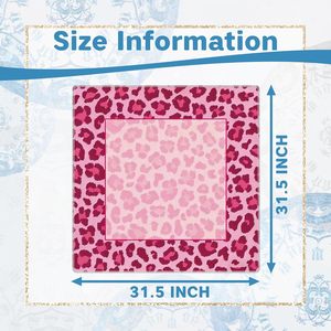 Tapis de mahjong imprimé léopard vibrant, 31,5 pouces, antidérapant, pour poker, jeux de cartes, dominos, motif animal rose magenta - Product Image 2