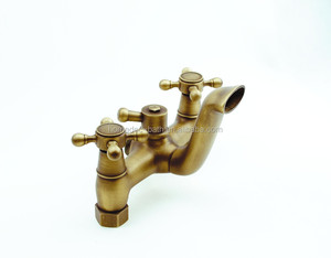 High Quality Two Holes Wall Mount Bath Faucets With Handheld <b>Shower</b> Head Phone Retro Vintage Cooper <b>Shower</b> <b>System</b> LY-1817 Cooper - Product Image 3