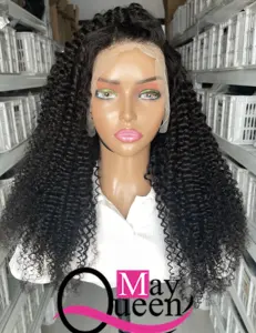 Mayqueen วิกผมมนุษย์13*4สำหรับผู้หญิง,วิกผมสีดำธรรมชาติปักจากผมจริง4*4 - Product Image 1