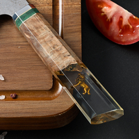 Cuchillo de Chef Japonés KEEMAKE de 8 Pulgadas, Cuchillo Kiritsuke de Acero Damasco de Cobre de 33 Capas de Alta Calidad Japonesa con Mango de Resina con Diseño de León