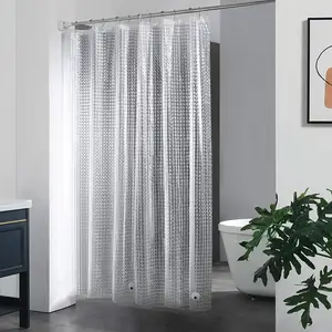 72 "* 72" thiết kế sang trọng 3D không thấm nước PEVA tắm trong suốt Curtain Liner với 12 Hooks PVC vinyle vòi hoa sen Curtain Liner