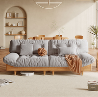 Jifeng-sofá de tela de nube de madera maciza de estilo japonés, muebles de doble tronco para sala de estar