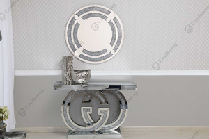 Modern French Style Elegant <strong>Cheap</strong> Mirrored Crushed Diamond <strong>Console</strong> <strong>Table</strong> - Product Image 4