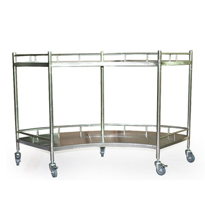 Jinbokang Stainless Steel Fan Shaped Instrument Cart 2 Tier Hospital Trolley Dental Operating <b>Table</b> Workbench - Product Image 1
