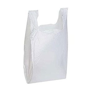 Sac en plastique - Sac T-shirt blanc uni standard 11,5"x6,5"x21,5" 15 microns - 1000 sacs/boîte - Product Image 1