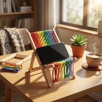 Kit de fabrication de chaise de plage arc-en-ciel en macramé pour enfants, jouet éducatif de tricot manuel pour débutants