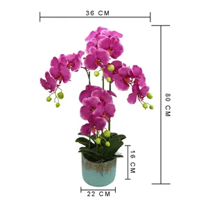 고품질 도매 실크 꽃 80cm orkide 인공 난초