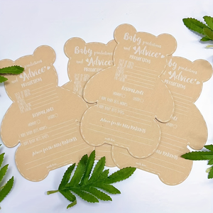 Großhandel Kraftpapier Junge oder Mädchen Babyparty-Spiele Aktivitäten-Karten Bärenförmige Vorhersage- und Ratskarten - Product Image 3
