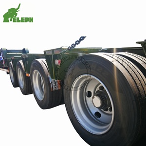 Haute qualité <span class=keywords><strong>4</strong></span> <span class=keywords><strong>essieux</strong></span> 14M 80t transporteur de marchandises équipement lourd transportant une semi-remorque à lit bas - Product Image 2